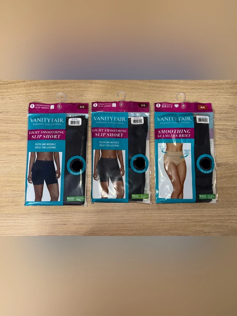 NWT VANITY FAIR Women's Light Smoothing Slip Shorts & Seamless Briefs.(Set 2)5/6
